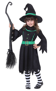 F68141 3PCS Naughty Black Witch Dress Halloween Masquerade Cosplay Girls Costume